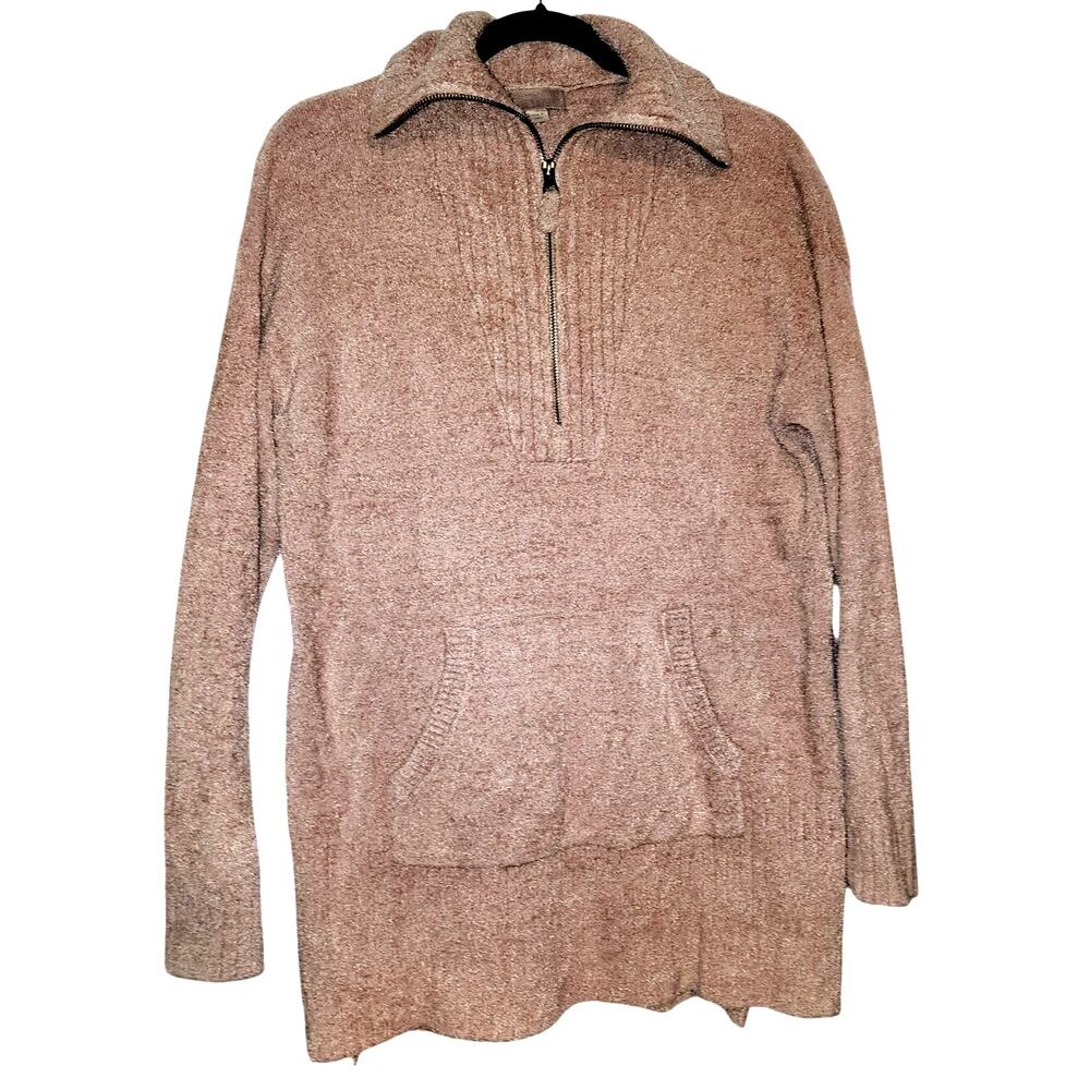 Bearfoot Dreams Cozychic Lite Pinkish Brown Pullover Collared Sweater Small